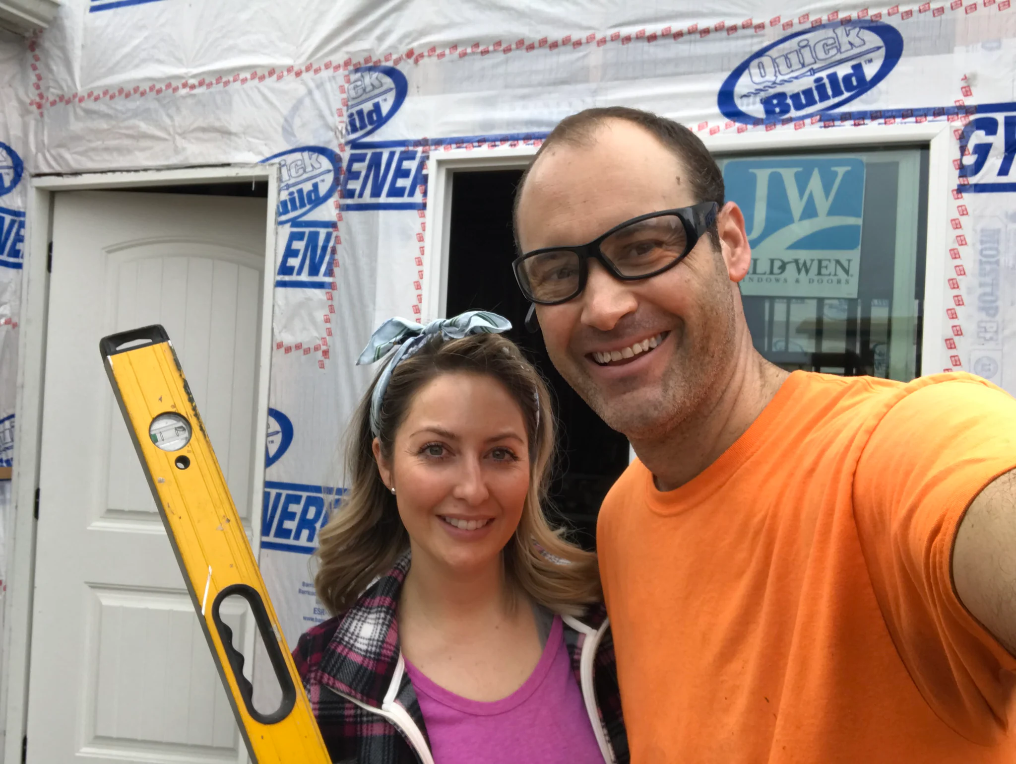 Jake and Bobbie at an attached ADU construction project