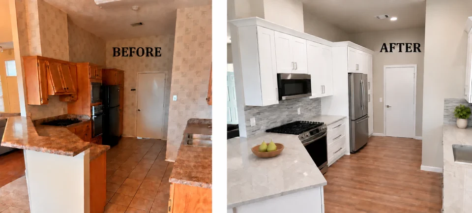 Before and after: white kitchen renovation